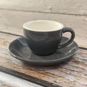 ACME Style Ceramic Mug with Saucer 70ml – Grey