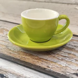 ACME Style Ceramic Mug with Saucer 70ml – Acid Lime