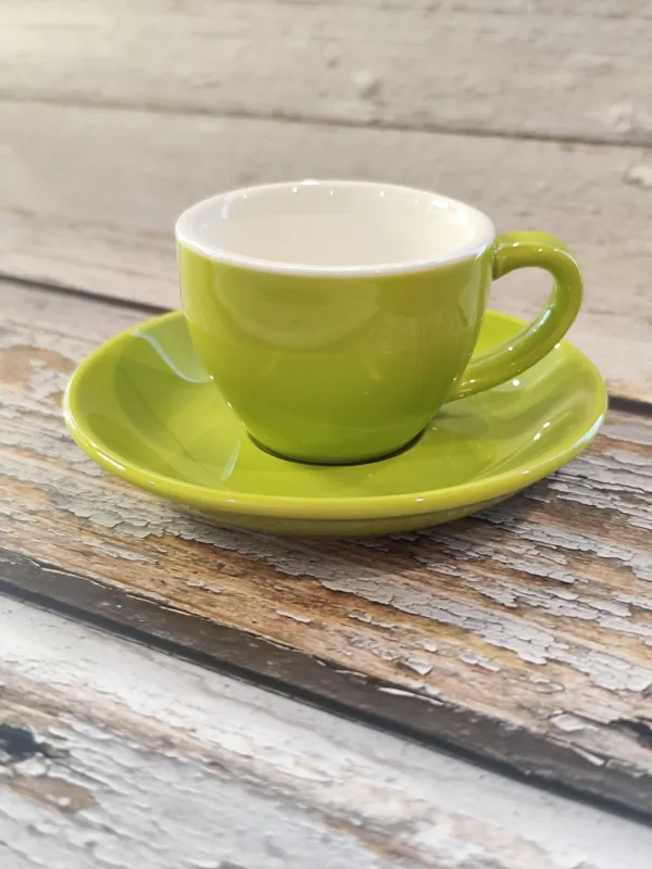 ACME Style Ceramic Mug with Saucer 70ml – Acid Lime