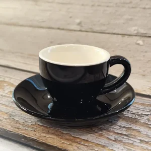 ACME Style Ceramic Mug with Saucer 70ml – Black